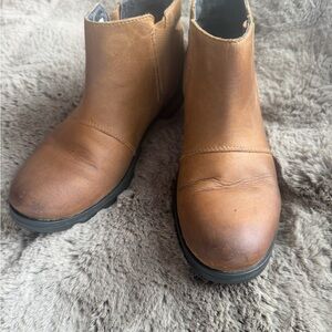 Sorel Tan Leather Ankle Boots